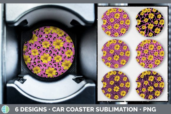 Pink Animal Print Car Coaster: A Sublimation Essential