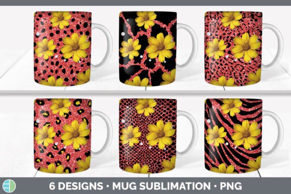 Wild Style for Your Mug: Red Animal Print Sublimation Designs